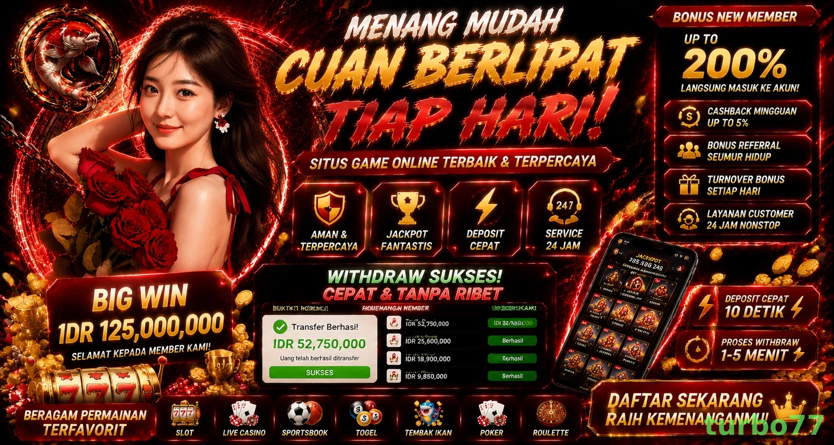 Ikon aplikasi turbo77 resmi